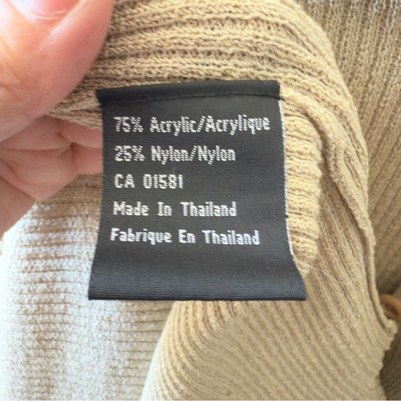 Triangle Trends Tan Button-Up Ribbed Long Cardigan - Picture 7 of 7